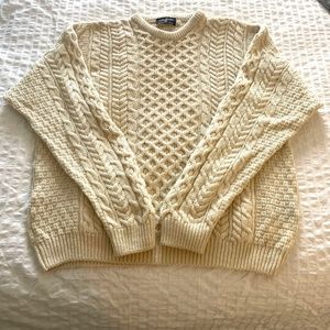 Cable Knit Merino Wool Sweater Size L